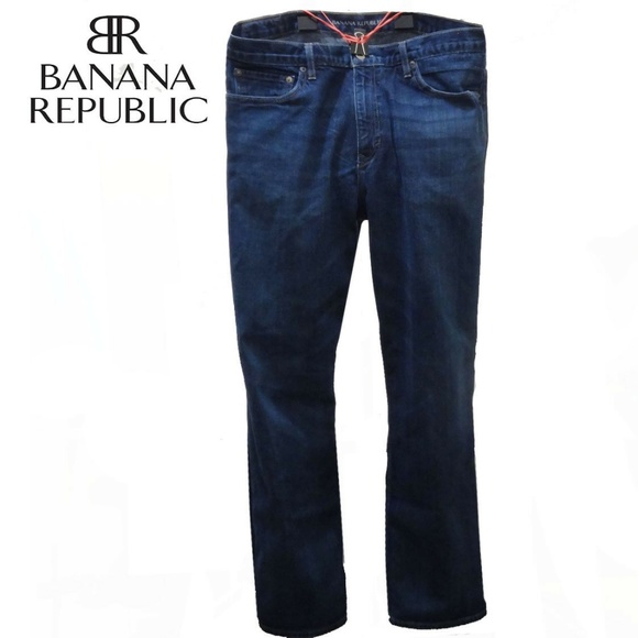 Banana Republic Relaxed Jeans Mens Blue Dark Wash - Picture 3 of 6